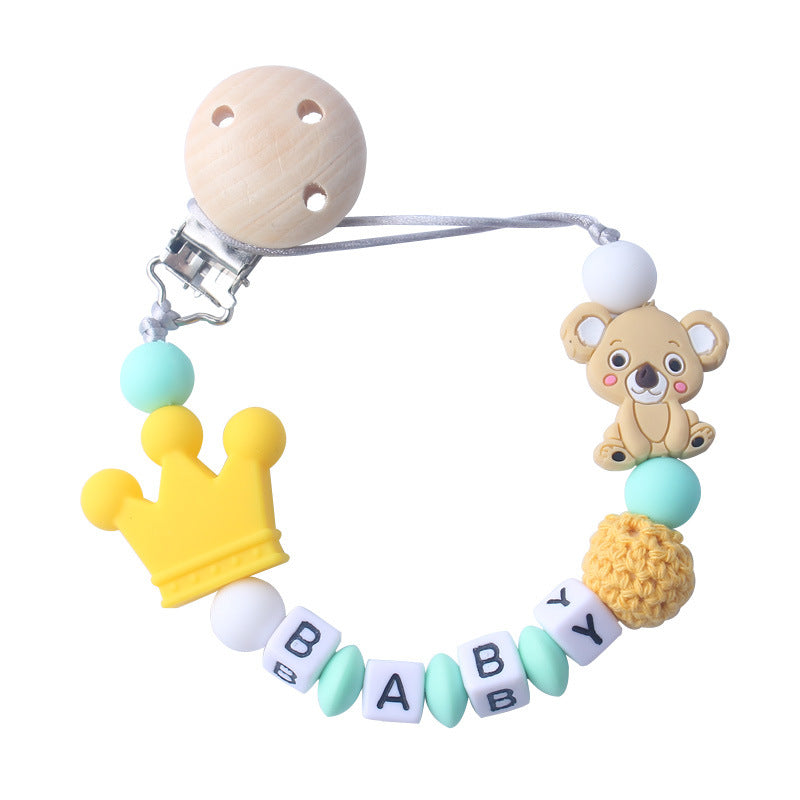 Baby Products Silicone Pacifier Chain Koala Cartoon Silicone Toy Teeth Molar Chain Customized Letters Baby Products Silicone Pacifier Chain Koala Cartoon Silicone Toy Teeth Molar Chain Customized Letters